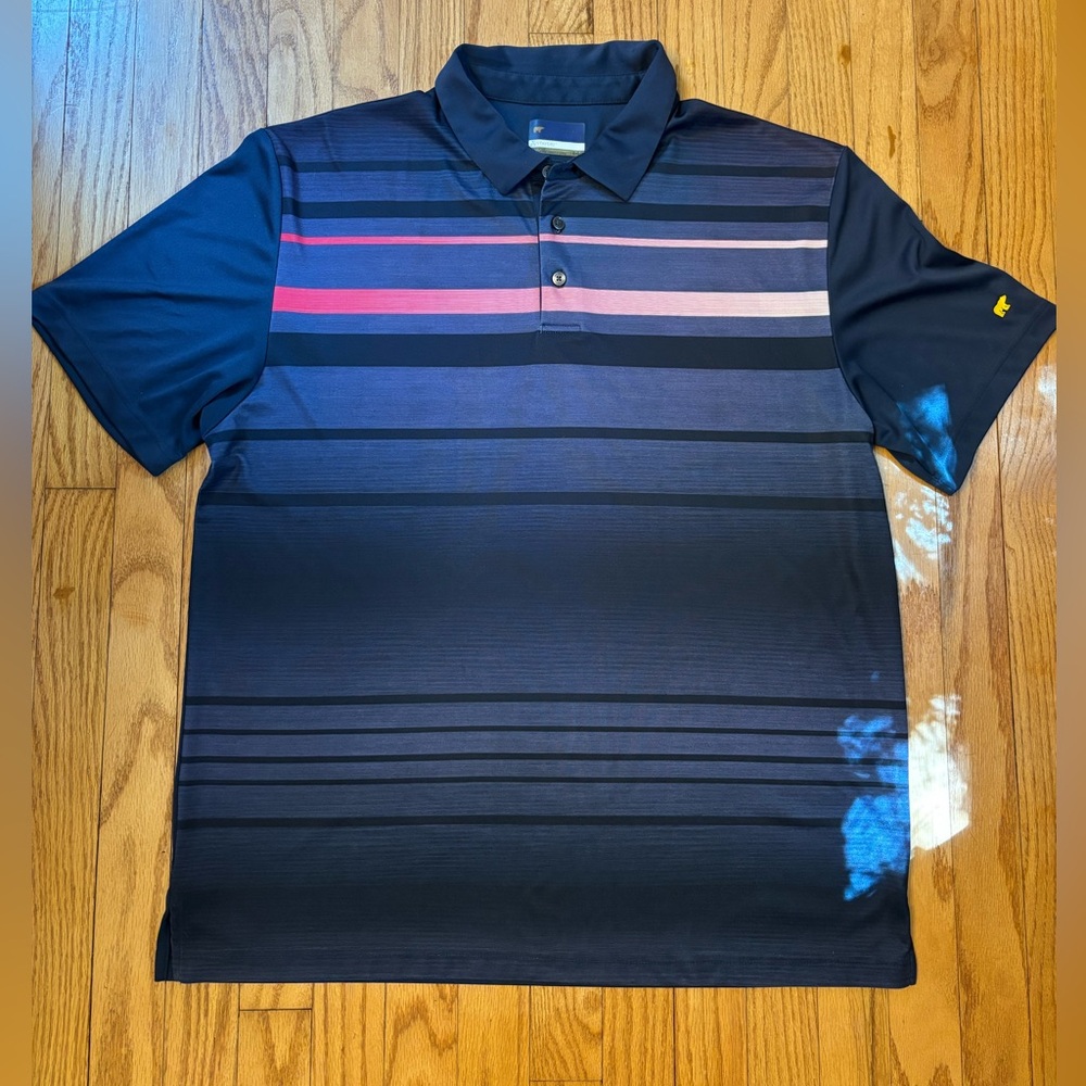 Striped Navy and Pink Men's Polo Shirt